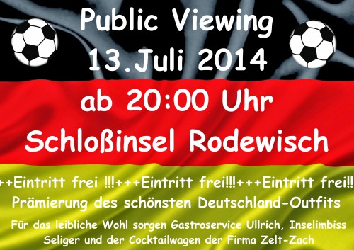 Public Viewing auf der Rodewischer Schloßinsel